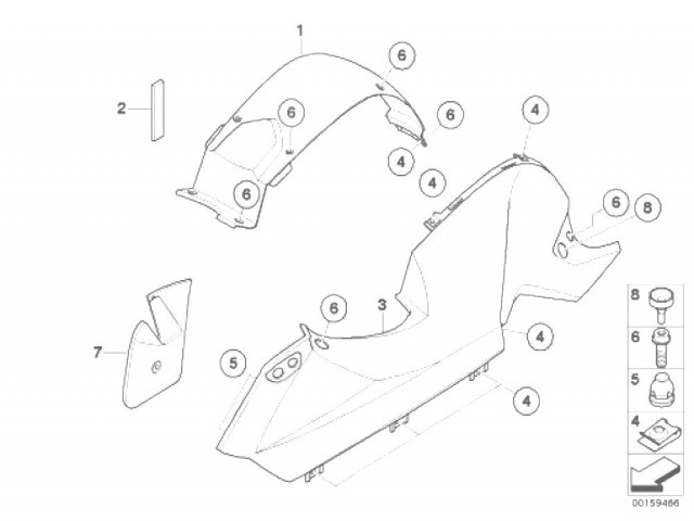 CARENADO SUPERIOR DERECHO Bmw F800s 800 cc 2006 - 2009