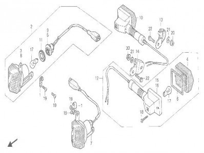 INTERMITENTE DELANTERO IZQUIERDO Honda Transalp 600 1987-1990