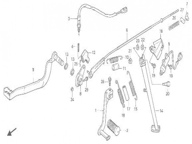PALANCA CAMBIO Honda Transalp 600 1987-1990