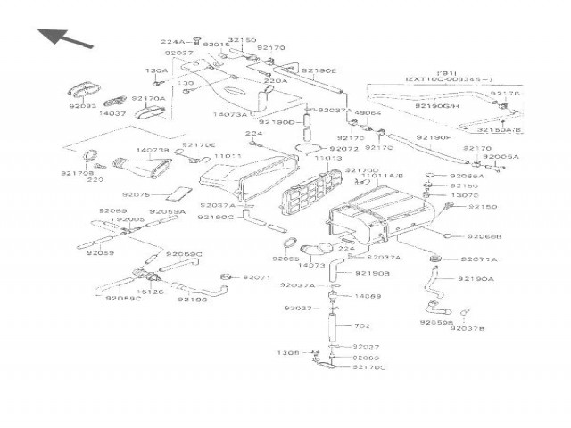 TOMA FILTRO AIRE Kawasaki Zzr 1100 1991 - 1992