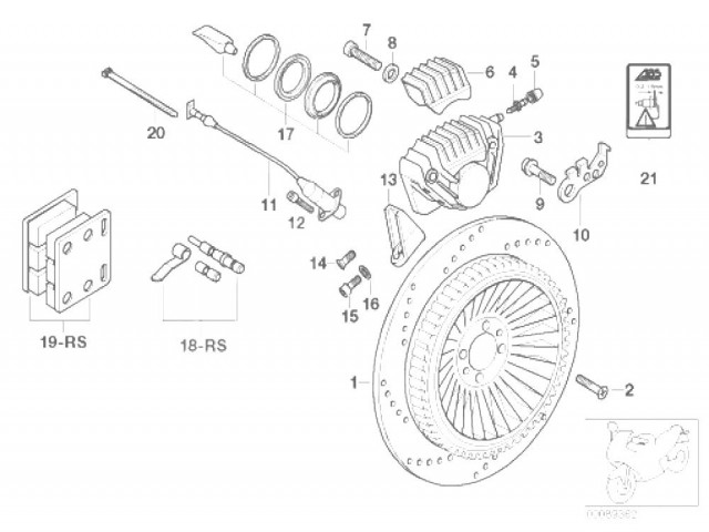 SOPORTE PINZA FRENO TRASERA Bmw K1200 gt 2003 - 2005