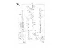 Barra completa derecha  Kawasaki Gpx 600 1985-1990