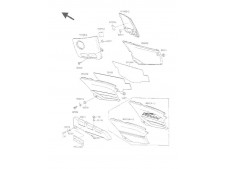Embellecedor deposito derecho Kawasaki Gpx 600 1985-1990