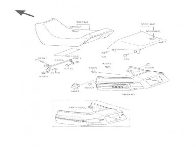 Asiento piloto  Kawasaki Gpx 600 1985-1990