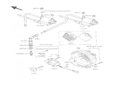 Bobina alta 2-3  Kawasaki Gpx 600 1985-1990