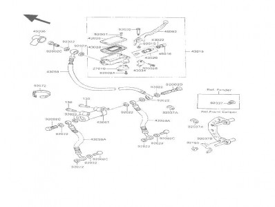 Bomba freno delantero Kawasaki Gpx 600 1985-1990