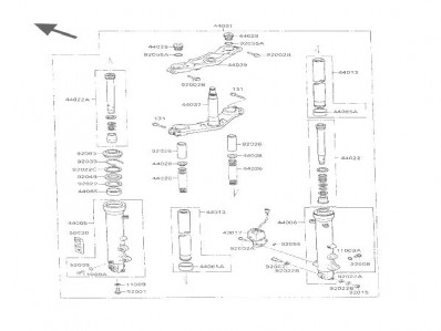 Tija inferior  Kawasaki Gpx 600 1985-1990