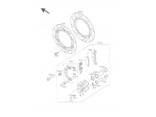 Pinza freno delantera derecha  Kawasaki Gpx 600 1985-1990