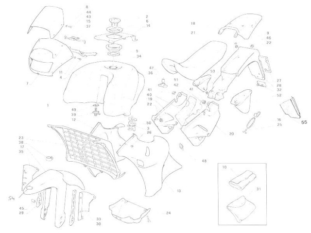 Aleta Porta matrcula Aprilia Pegaso 650 1992 - 1996