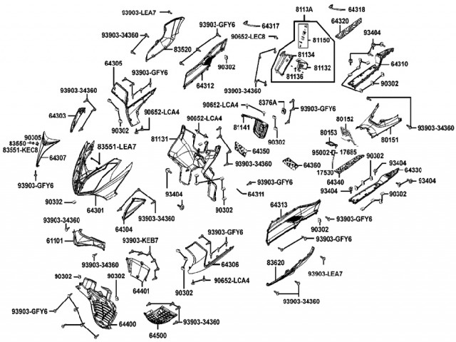 Suelo izquierdo  Kymco Super dink 125 abs 2009-2012