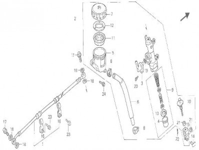 Bomba freno trasero  Honda Cbr 1000 1990-1992