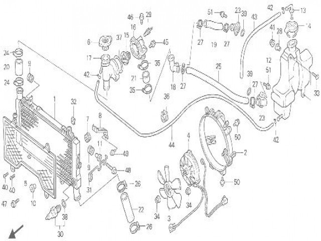 Boca tapon radiador Honda cbr dual 1000 1993-1999
