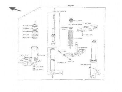 Barra completa izquierda Kawasaki zxr 750 1990-1991