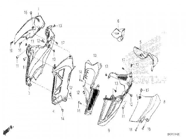 Aireador izquierdo interior Honda Cb 500 f abs 2019 - 2021