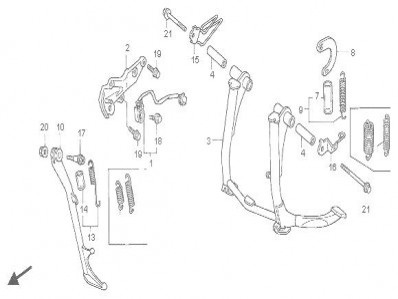 Pata de cabra  Honda Cbr dual 1000 1993-1999