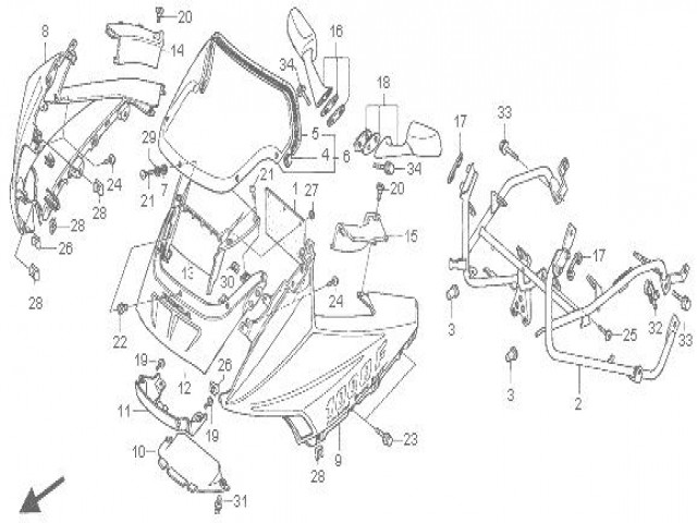 Carenado superior derecho  Honda Cbr dual 1000 1993-1999