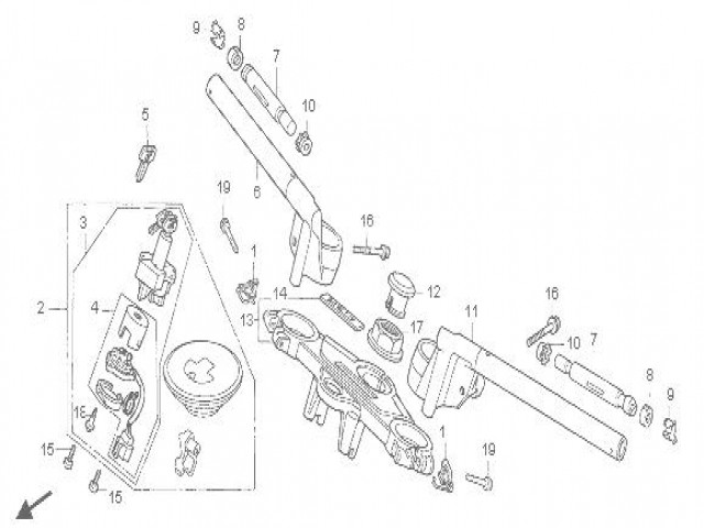 Cerradura clausor  Honda Cbr dual 1000 1993-1999