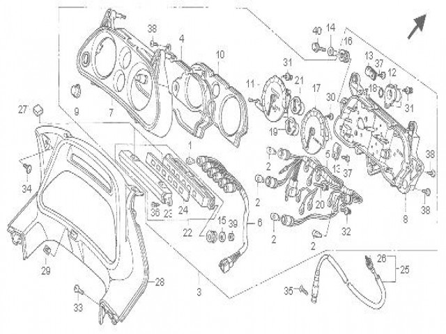 Carcasa superior de relojes  Honda Cbr dual 1000 1993-1999