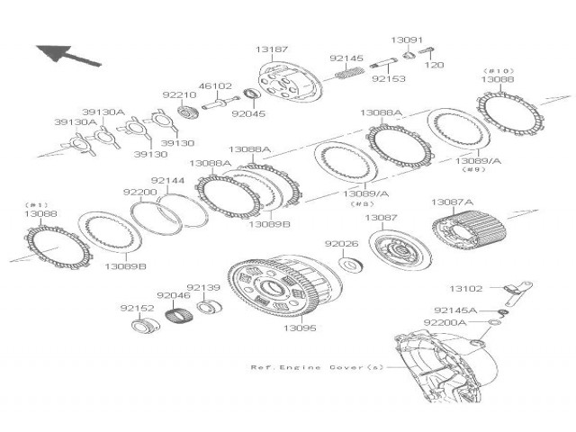 Campana embrague plato de presion Kawasaki Zx10 r 1000 cc 2011 - 2015