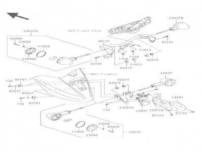 Soporte intermitentes delanteros Kawasaki Vulcan 900 Classic 2006 - 2