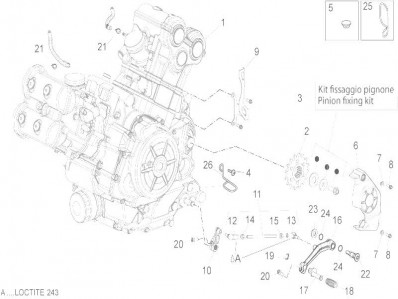 Tapa piñon de ataque Aprilia Dorsoduro 750 2008 - 2016
