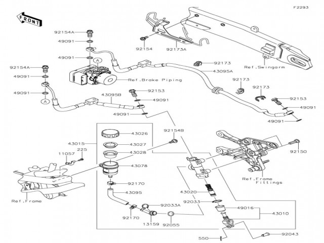Deposito liquido frenos trasero Kawasaki Z900 E 2020 - 2021