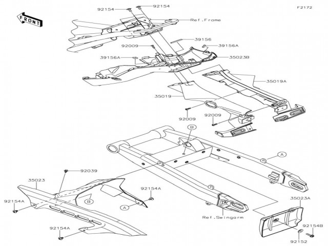 Aleta porta matriculas izquierdo Kawasaki Z900 E 2020 - 2021