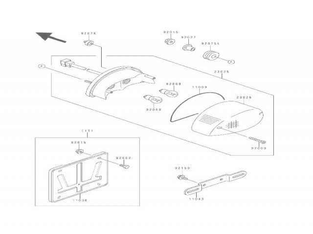 Piloto trasero  Kawasaki Zephyr 750 1990-1998