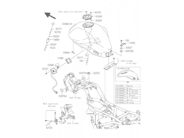 Desposito gasolina Kawasaki Er6 f 650 abs 2009 - 2011