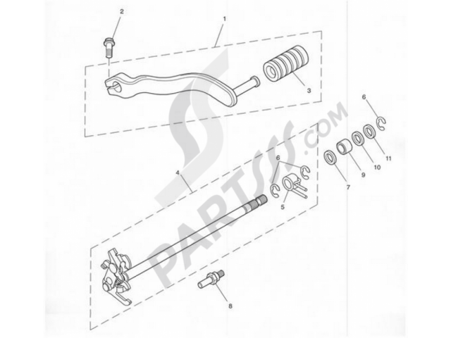 Palanca cambio Triumph tiger 955 2005 - 2006