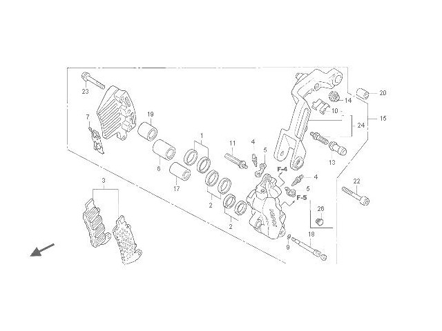 Pinza freno delantera izquierda Honda Cbr 1100 xx 1999 - 2001