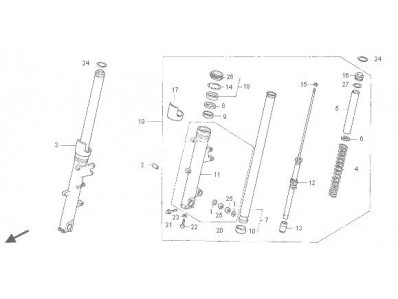 Barra completa izquierda Honda cbr 1100 xx 1999 - 2001