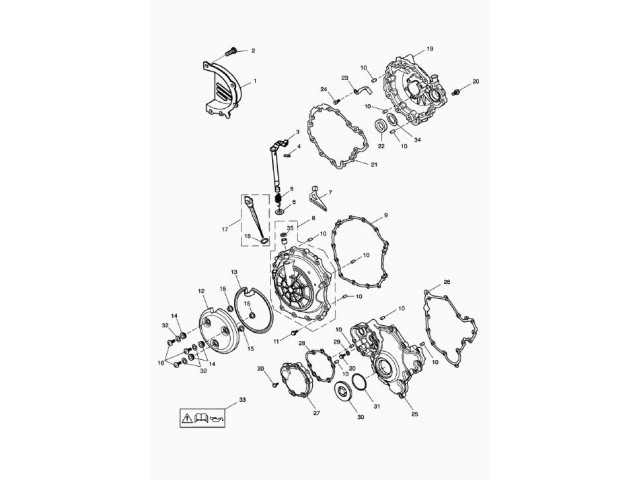Tapa piñones motor arranque Triumph tiger 955 2005 - 2006
