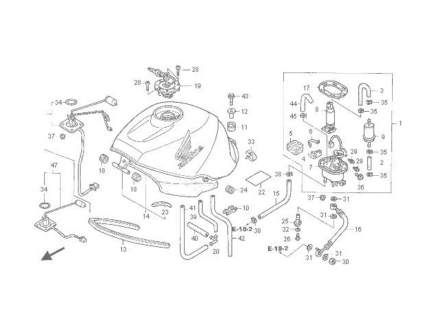 Deposito gasolina Honda Cbr 1100 xx 1999 - 2001