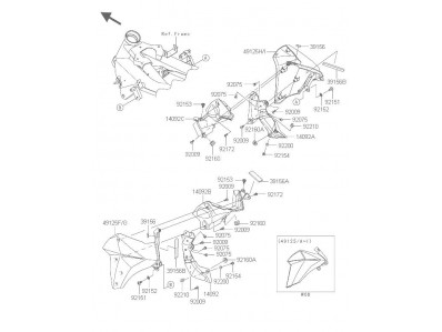 Faldon izquierdo Kawasaki Z 800 e 2013 - 2016