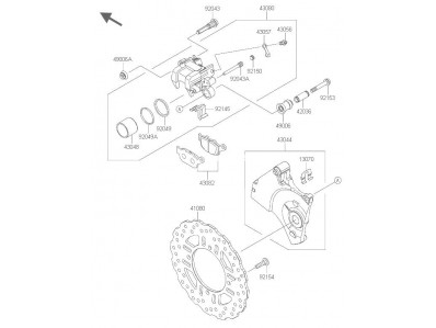Disco freno trasero Kawasaki Z 800 e 2013 - 2016