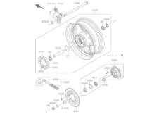 Eje rueda trasero Kawasaki Z 800 e 2013 - 2016