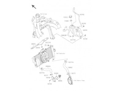 Desposito anticongelante Kawasaki Er6 f abs 650 cc 2012 - 2015