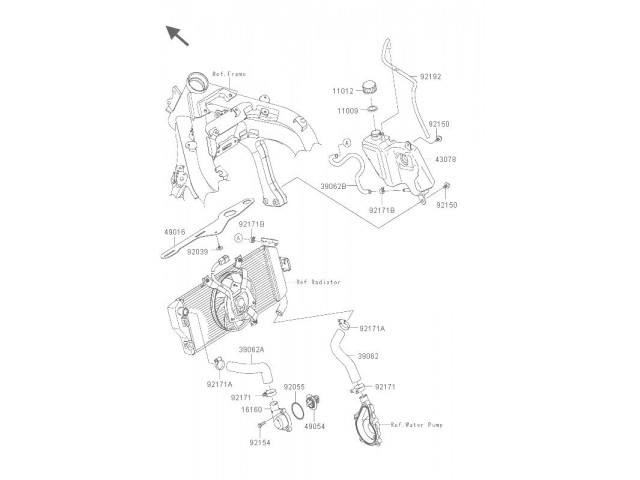 Desposito anticongelante Kawasaki Er6 f abs 650 cc 2012 - 2015