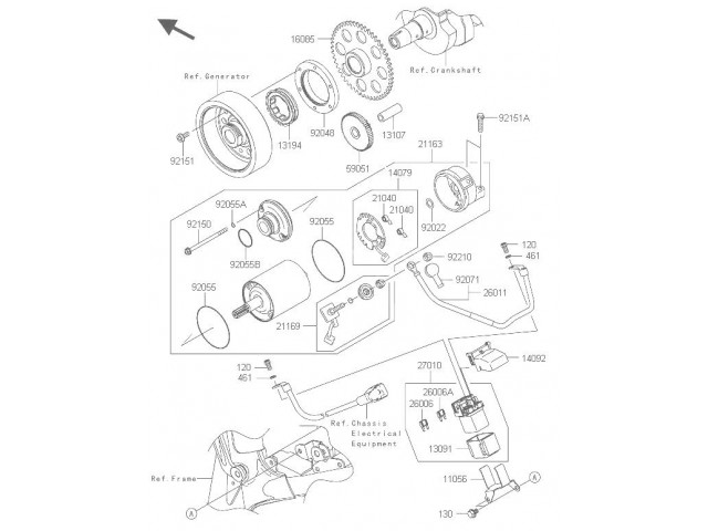 Corona bendix Kawasaki Z 800 e 2013 - 2016