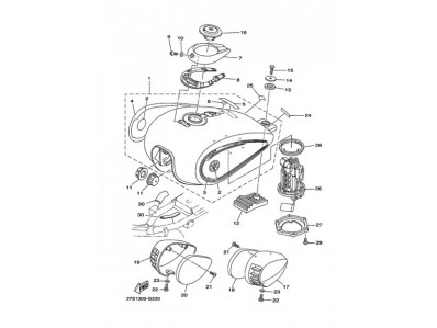 Pulmon embellecedor izquierdo Yamaha Yb 125 classic sp 2008 - 2016