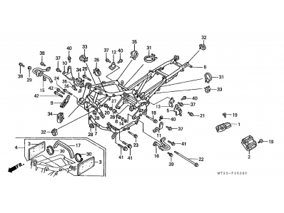 Defensa motor derecha HONDA PAN EUROPEAN 1100 1990-2000  recambios para moto