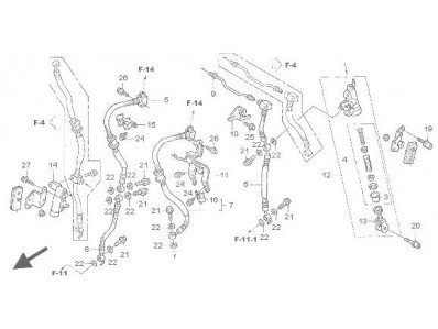 Bomba freno delantero secundario Honda Cbr 1100 xx 1999 - 2001