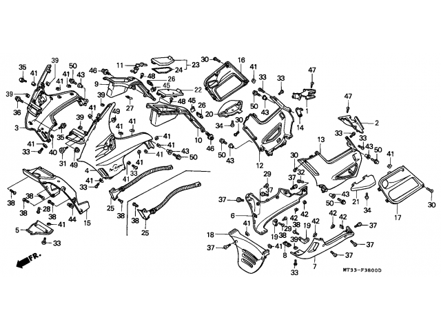 Bandeja superior derecha HONDA PAN EUROPEAN 1100 1990-2000  motodesguace