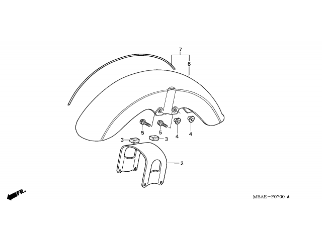Aleta delantera Honda Vt 750 DC SPIRIT shadow 2001 - 2005