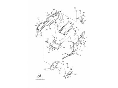 ALETA PASE RUEDA SUPERIOR SUPERIOR Yamaha MT-07 2014 - 2017
