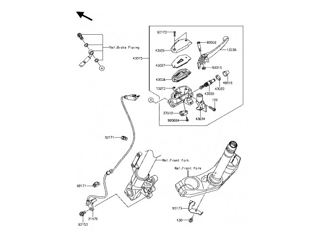 Interrutor Delantero de Luz de Freno Kawasaki Versys 650 ABS SE 2017 