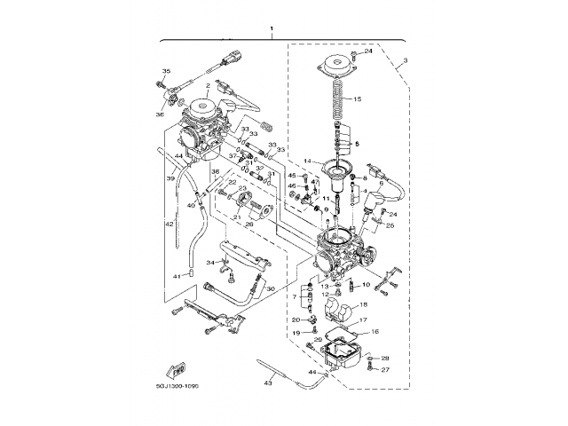 Bateria de Carburadores Completa Yamaha tmax 500 2001 - 2003
