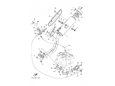 Silenciador  Yamaha tmax 500 2001 - 2003