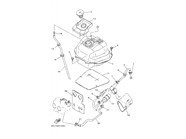 Deposito de Gasolina Yamaha tmax 500 2001 - 2003